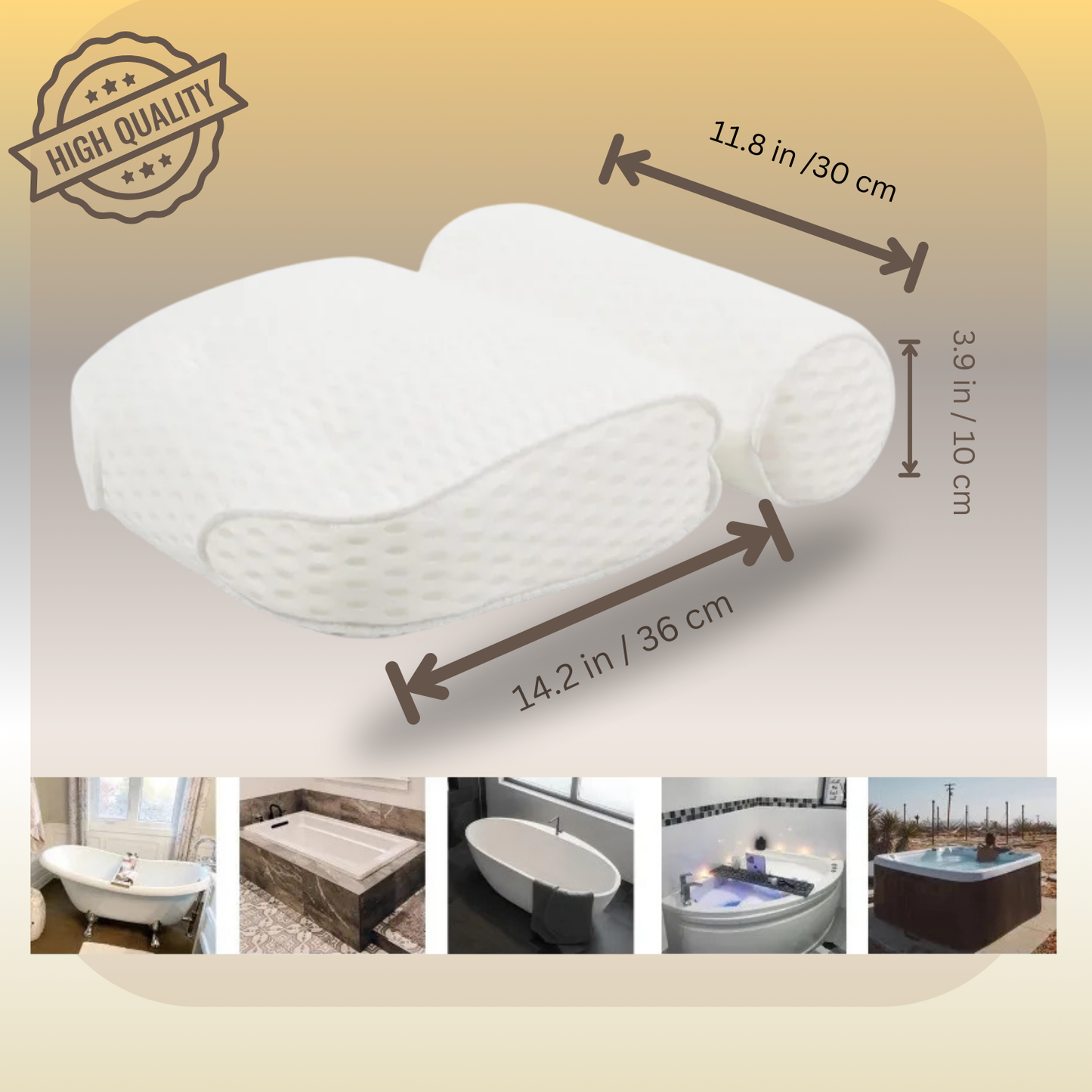 AquaRest™ 4D Air Mesh Bath Pillow