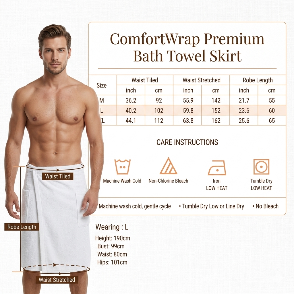 ComfortWrap Premium Bath Towel Skirt