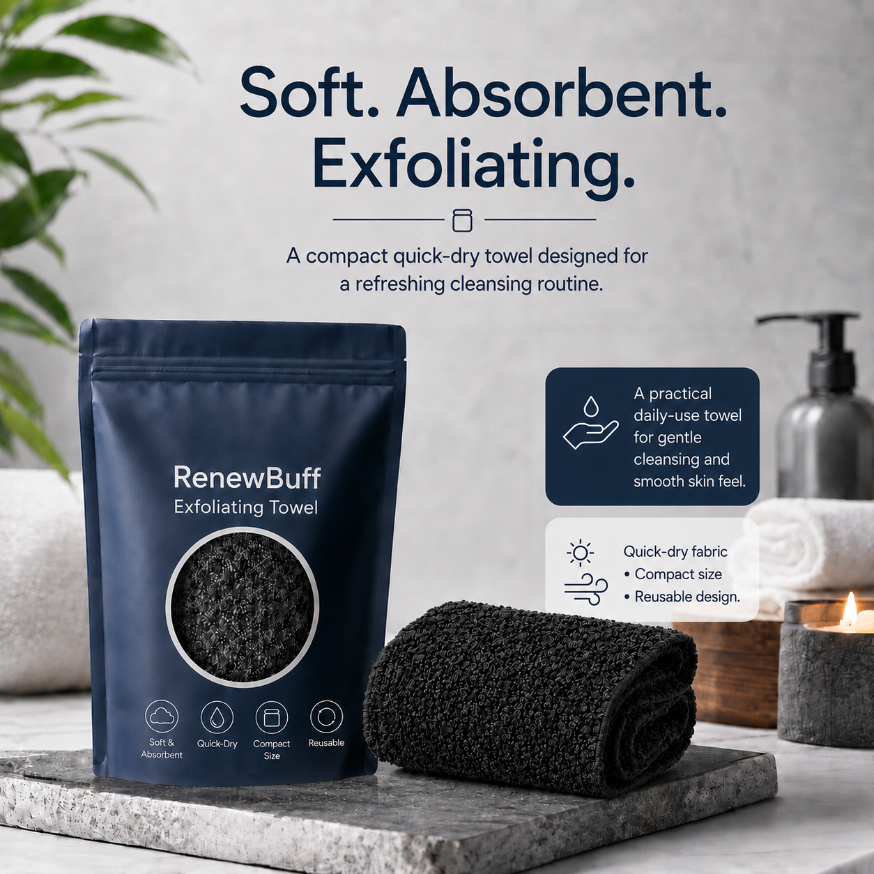 RenewBuff Exfoliating Towel.