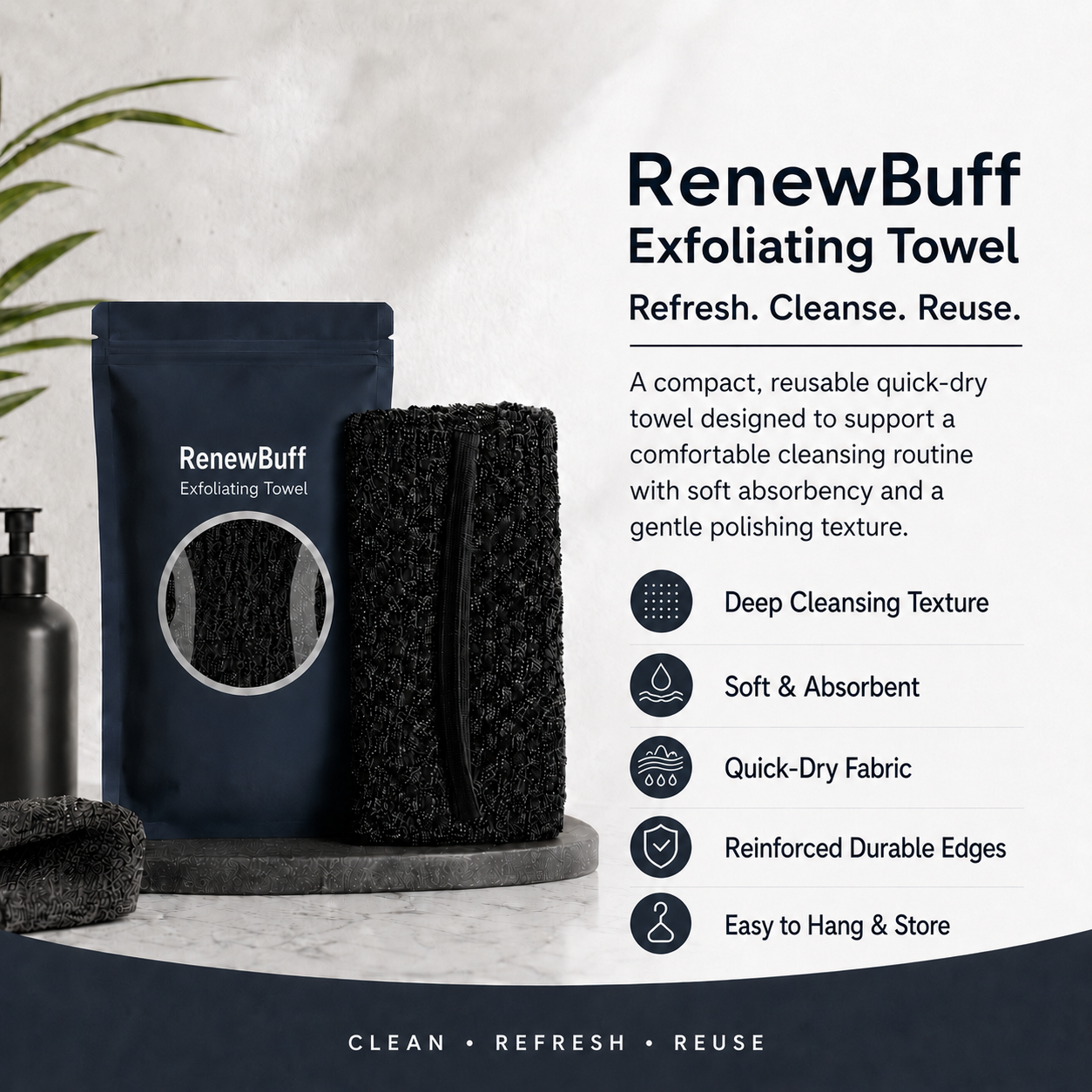 RenewBuff Exfoliating Towel.