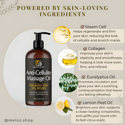 M3 Anti-Cellulite Massage Oil Infused with Collagen + Stem Cell